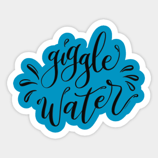 Giggle Water Hand Letter Black Design Sticker